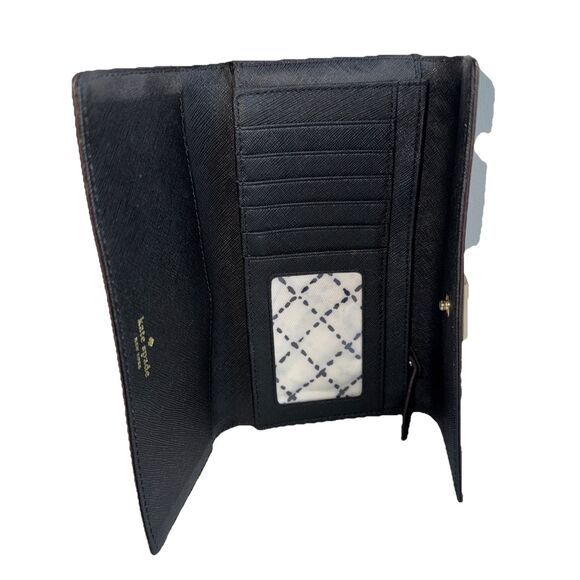 Kate Spade Leather Black Large Wallet $165 - Picture 3 of 9